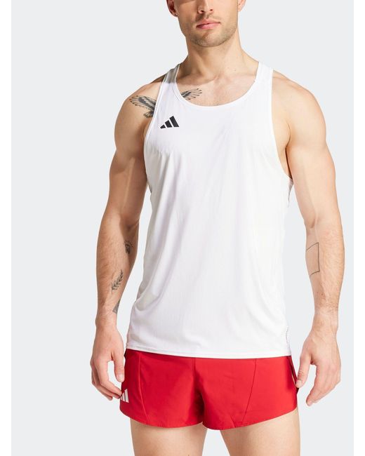 Adidas Adizero Essentials Running Tanktop in White für Herren