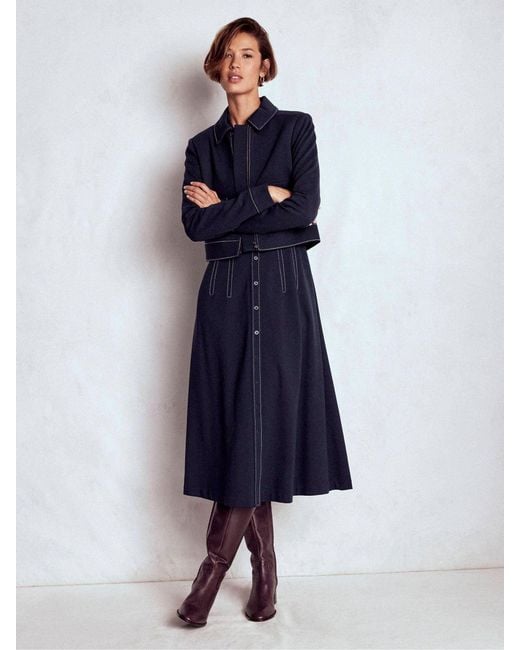 Boden Blue Anita Long Sleeve Shirt Dress