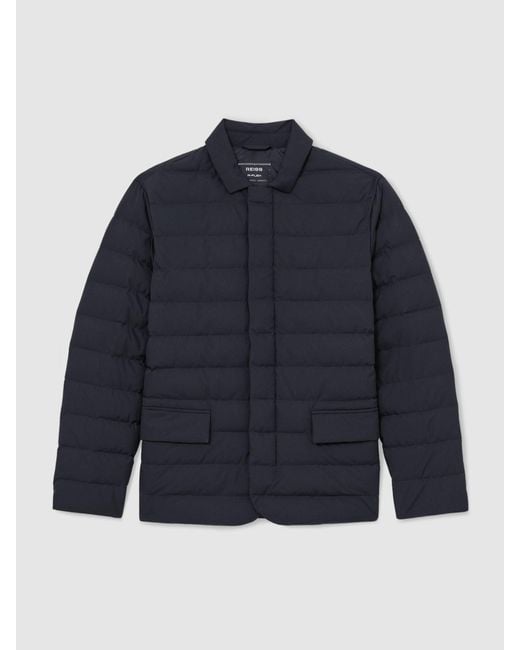 Reiss Blue R-Flex Quilted Jacket for men