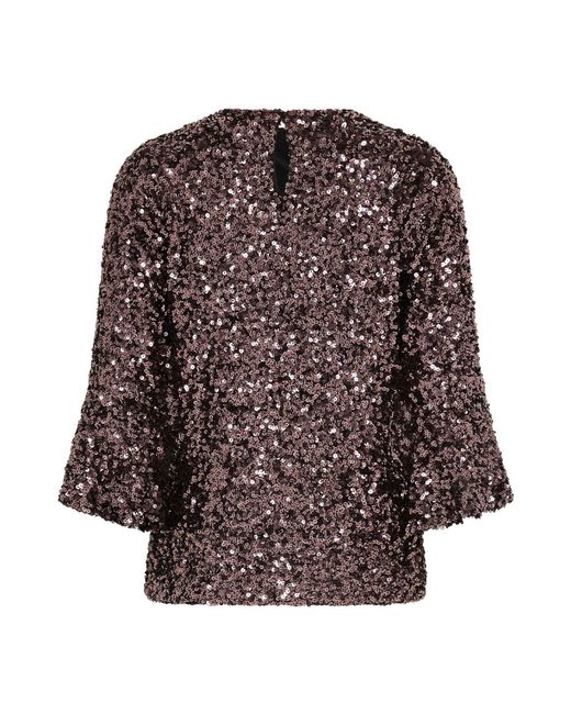 M Com Brown Sequin Flute Top