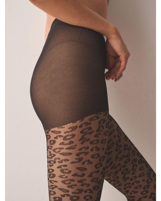 Next Natural Leopard Pattern Tights 1 Pack