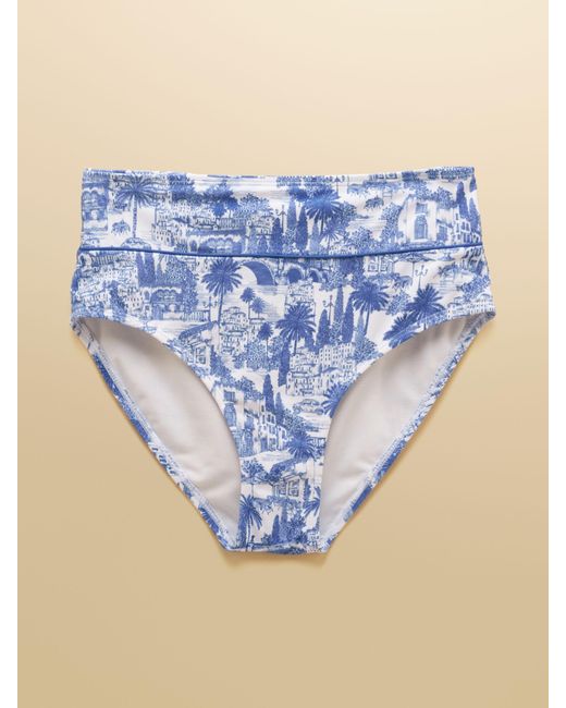 Joules Blue Panel High Waisted Bikini Bottoms
