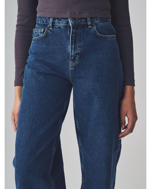 Vero Moda Blue Barrel Fit 100% Cotton High Waisted Jeans