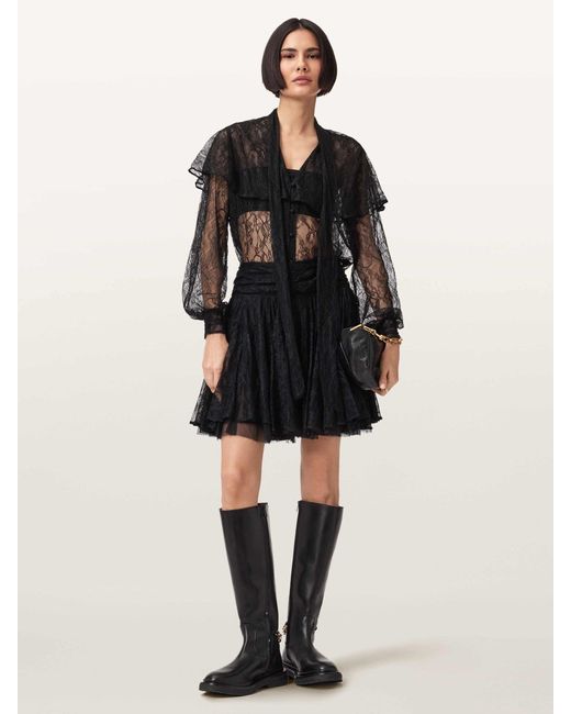 AllSaints Black Allsaints Athena Lace Skirt