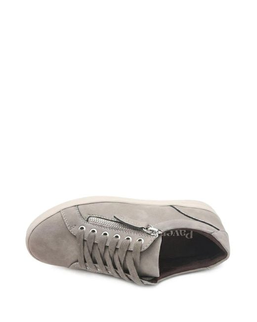 Pavers Gray Chunky Platform Trainers