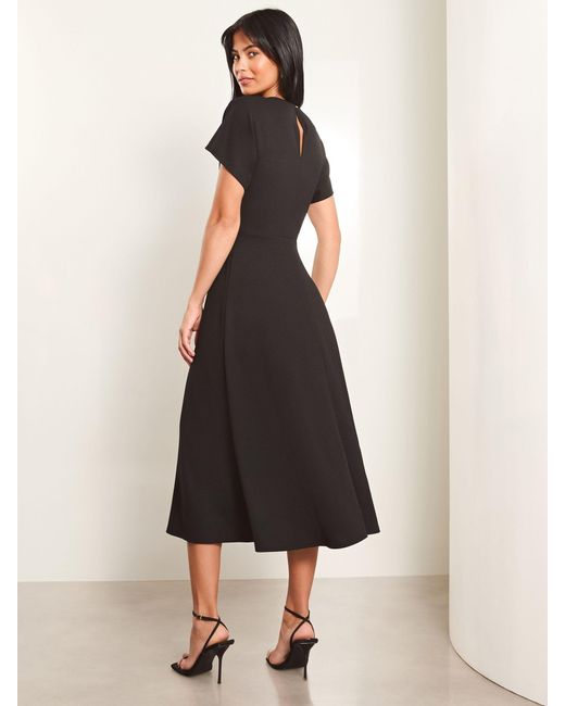 Lipsy Black Knot Side Midi Dress