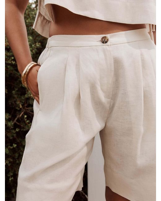 Next Natural Linen Bermuda Shorts
