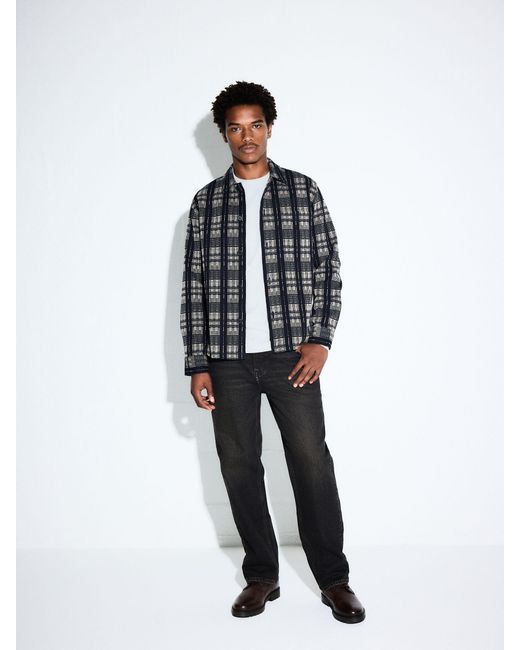 Next Gray Textured Shacket for men