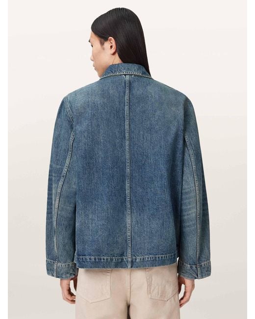 AllSaints Blue Allsaints Mukesh Embroidered Jacket for men