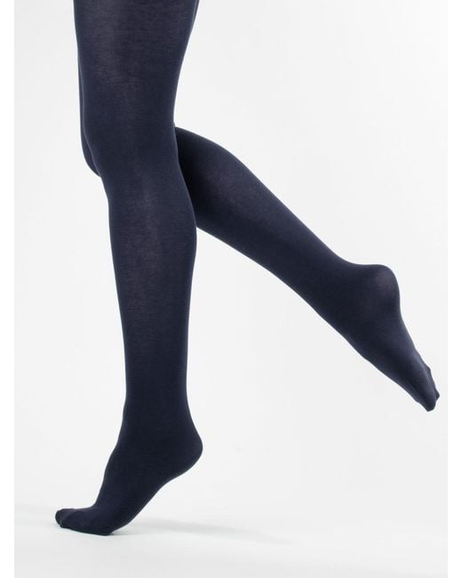 Weird Fish Blue Una Plain Tights