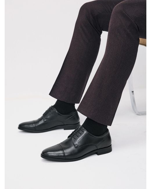 Next Black Derby Toe Cap Shoes for men