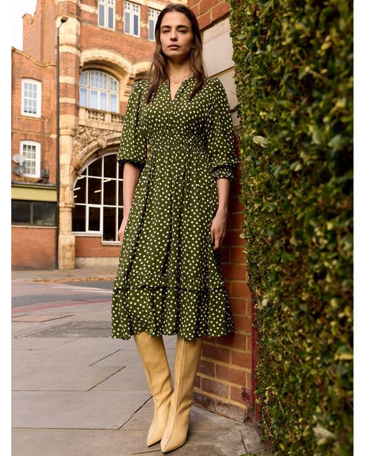 Baukjen Christine Printed Midi Dress in Green