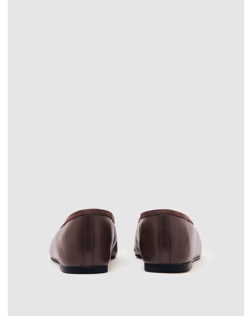 Reiss White Nappa Leather Ballet Flats