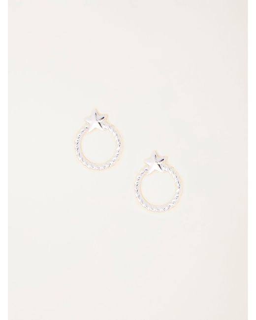 FatFace Natural Fatface Star Circle Stud Earrings