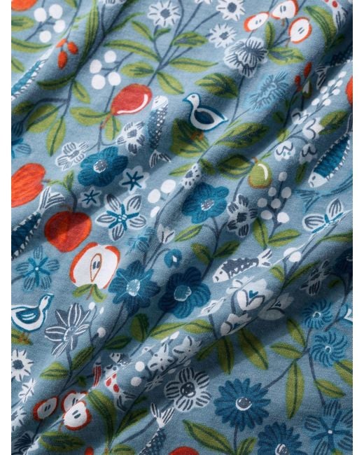 Seasalt Cornwall Blue Barnoon Jersey Printed Short Sleeve Top