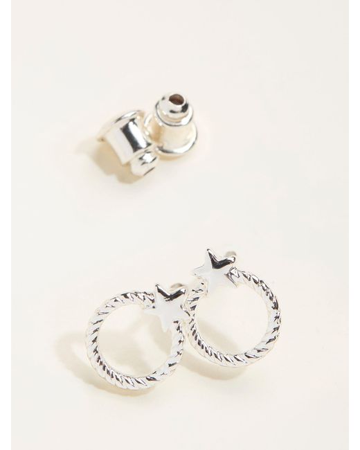 FatFace Natural Fatface Star Circle Stud Earrings