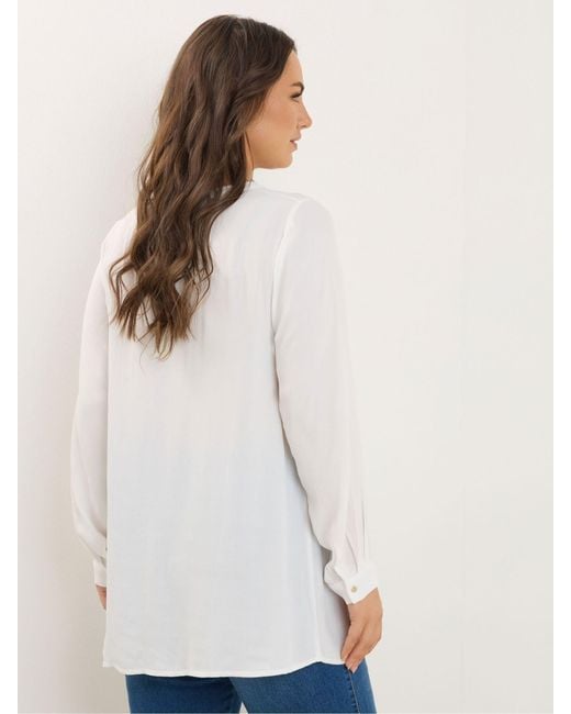 Evans White Notch Neck Blouse