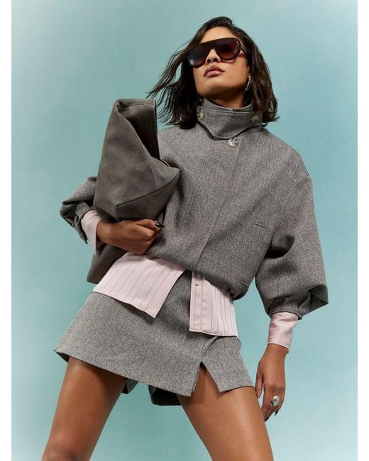 River Island Green Front Split Skort