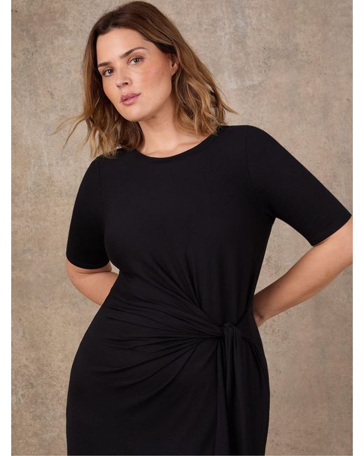 midaxi dress with short sleeves Petite Short Sleeve Midaxi Dress, Navy/Gold Jolie Moi Retail
