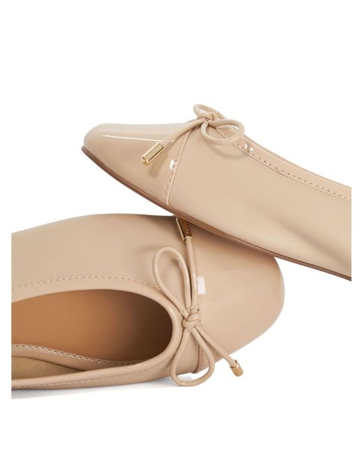 Dune Natural Leather Haliah Ballet Pumps