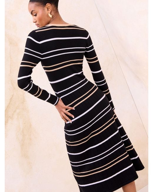 lipsy plunge neck knitted midi dress in white Shop Lipsy Women's Knit Dresses up to 70% Off