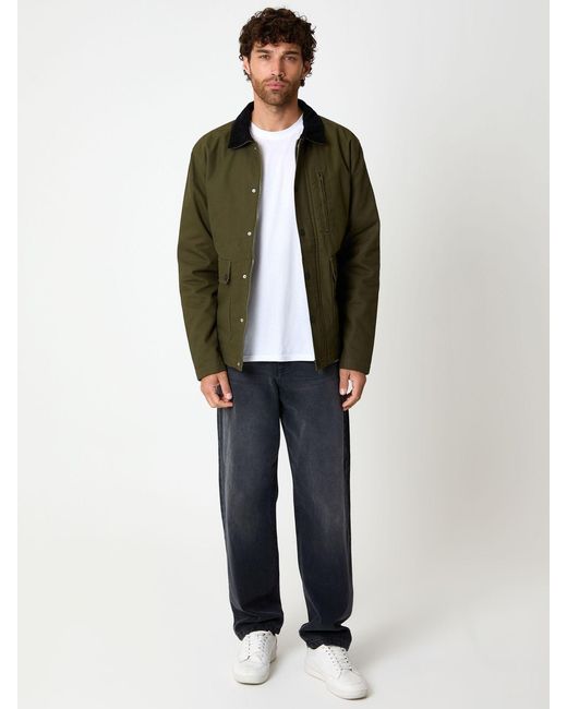 Threadbare Green Twill Lightweight Jacket for men