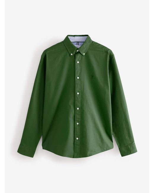 Next Langärmeliges Oxford-Hemdx-Small in Green für Herren
