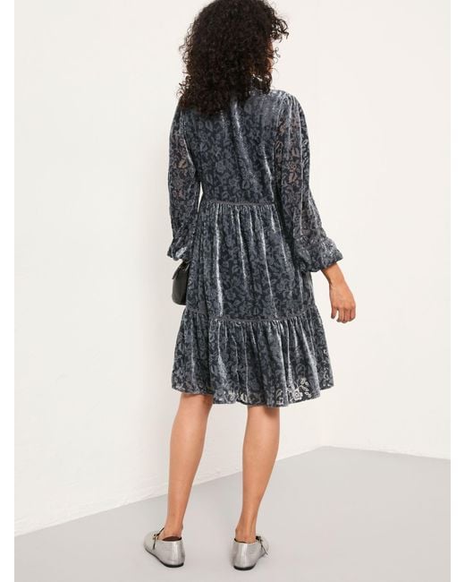 FatFace Blue Fatface Riley Petite Devore Mini Dress