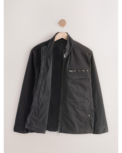 Next Black Zip Through Funnel Jacket for men
