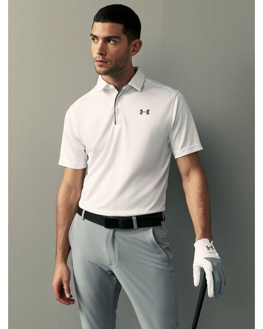 Under Armour Gray Golf Tech Polo Shirt for men