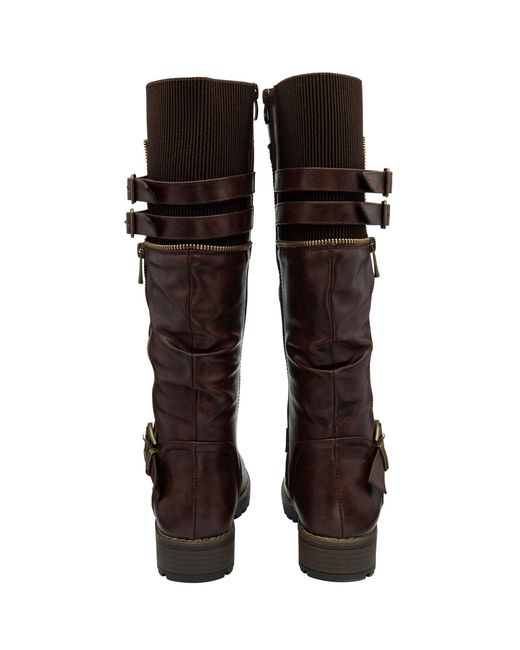 Lotus Brown Knee High Boots