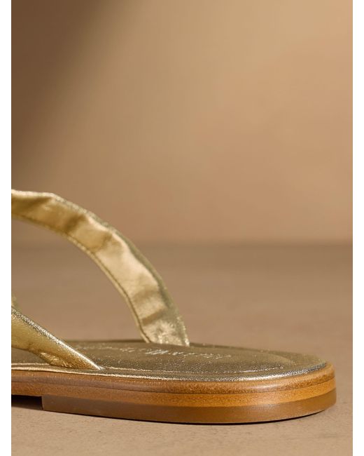 Russell & Bromley Natural Beck Crossover Toe Loop Sandals