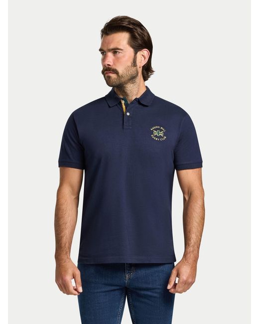 Raging Bull Blue Rugby Club Jersey Polo Shirt for men