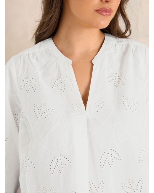 Evans White Embroidered Top