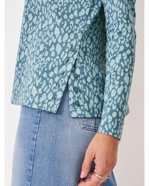 Crew Blue Cassandra Printed Top