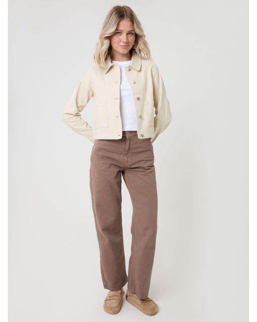 Threadbare White Denim Jacket With Patch Pockets