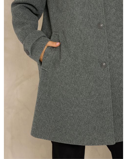 Evans Gray Longline Coat