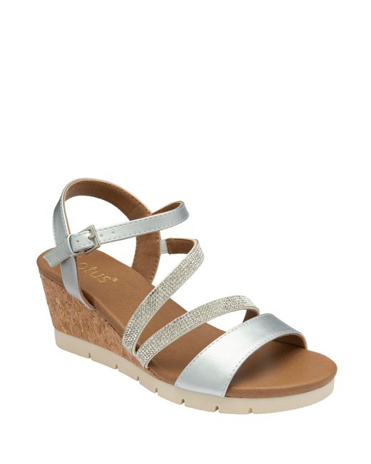 Lotus Metallic Open-Toe Heeled Sandals
