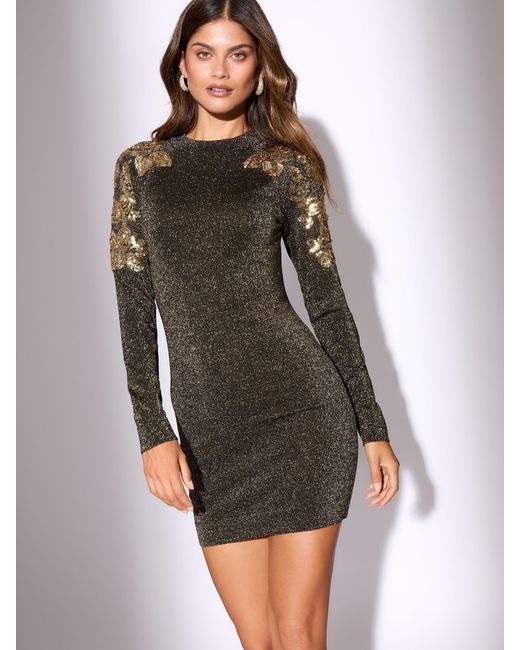 Strapless Corset Dress House Of Cb Black And Gold Dress Foreign Exchange  Black Gold Sequined Bodycon