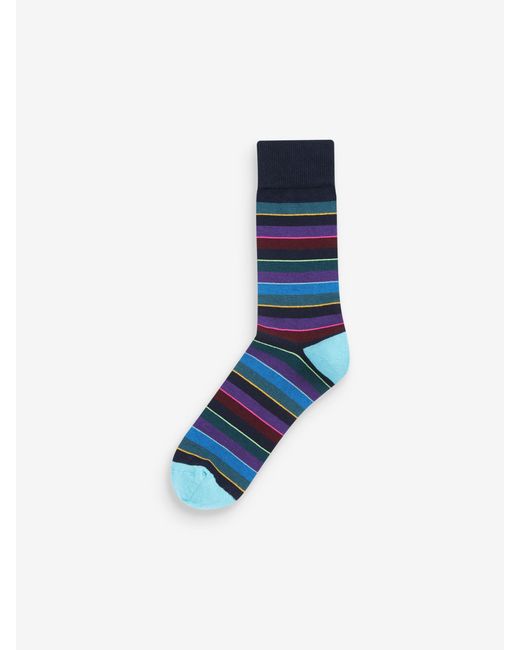 Next Blue Pattern Socks 5 Pack for men