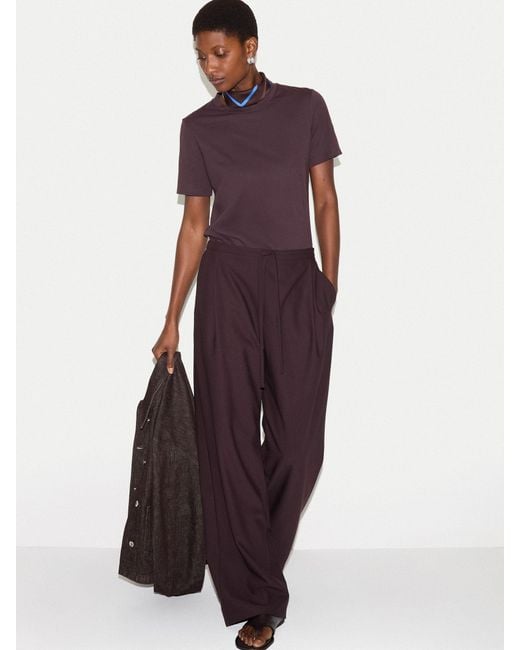 Jigsaw White Tailored Drawstring Trousers
