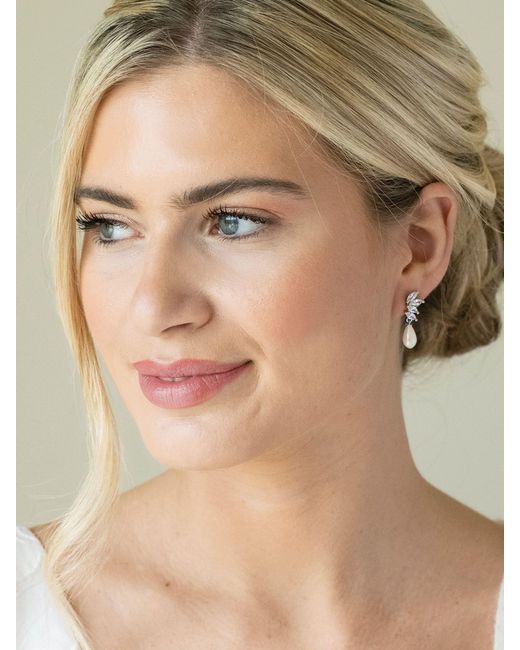 Ivory & Co. Natural Ashbourne R Classic Crystal And Pearl Drop Earrings