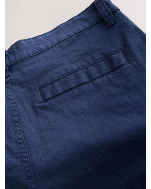 Next Blue Belted Ripstop Cargo Shorts for men