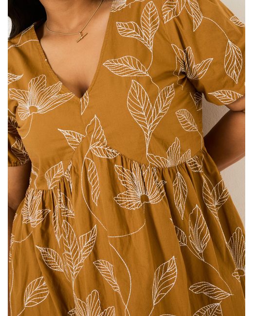 FatFace Yellow Fatface Remi Midi Dress