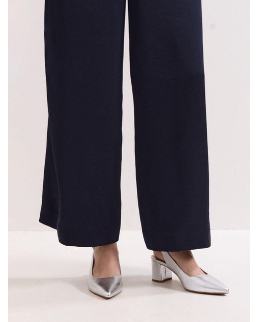 Phase Eight Blue Leather Block Heels