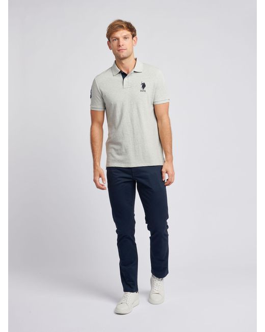 U.S. POLO ASSN. U. S. Polo Assn. Regular Fit Herren Player 3 Piqué Poloshirt in White für Herren