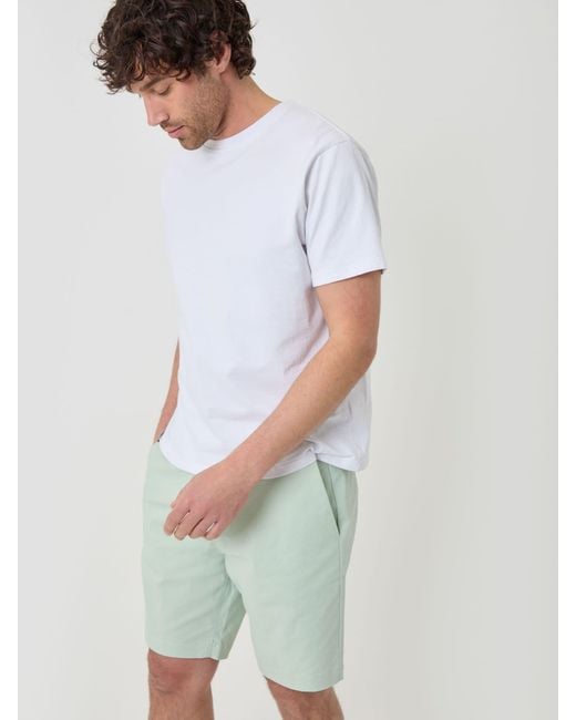 Threadbare White Stretch Chino Shorts for men