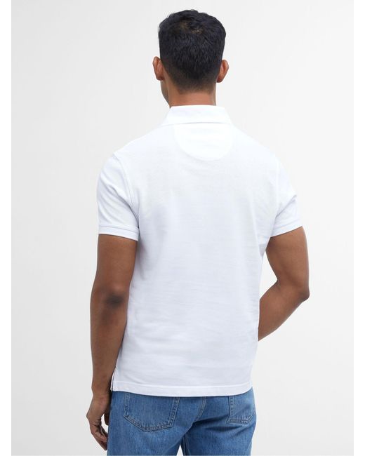 Barbour White Classic Polo Shirt for men