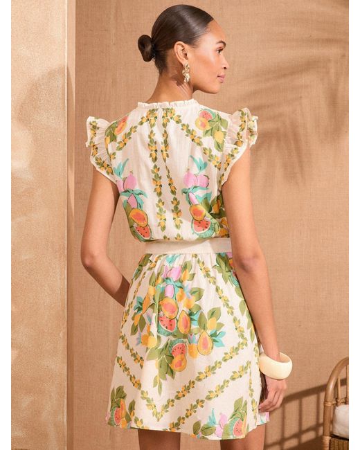 Love & Roses Brown Mini Printed Shirt Dress