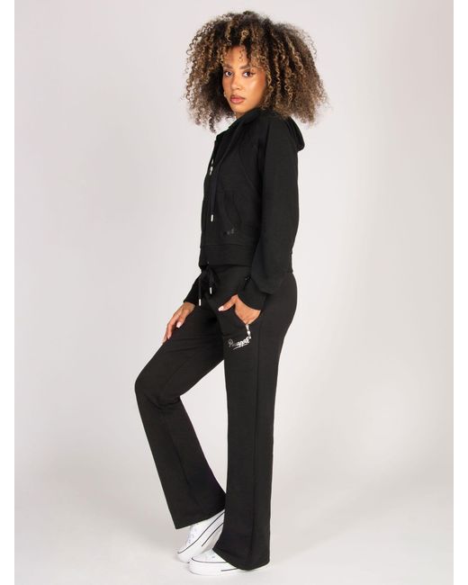 Pineapple Black Zip Pocket Flare Trousers